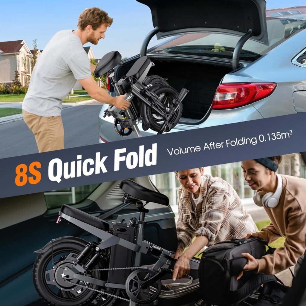 INSDRGN A14 electric bike compact folded position