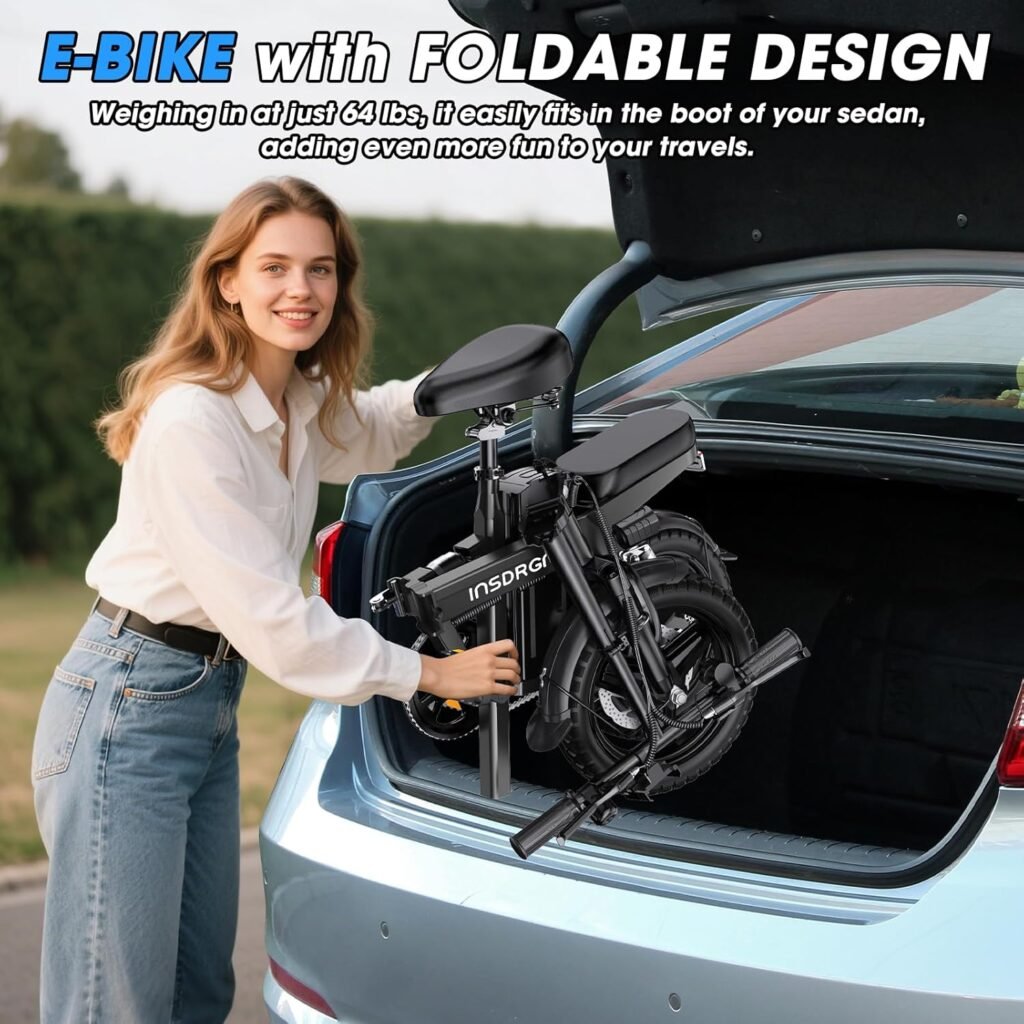 INSDRGN electric bike folded for apartment storage