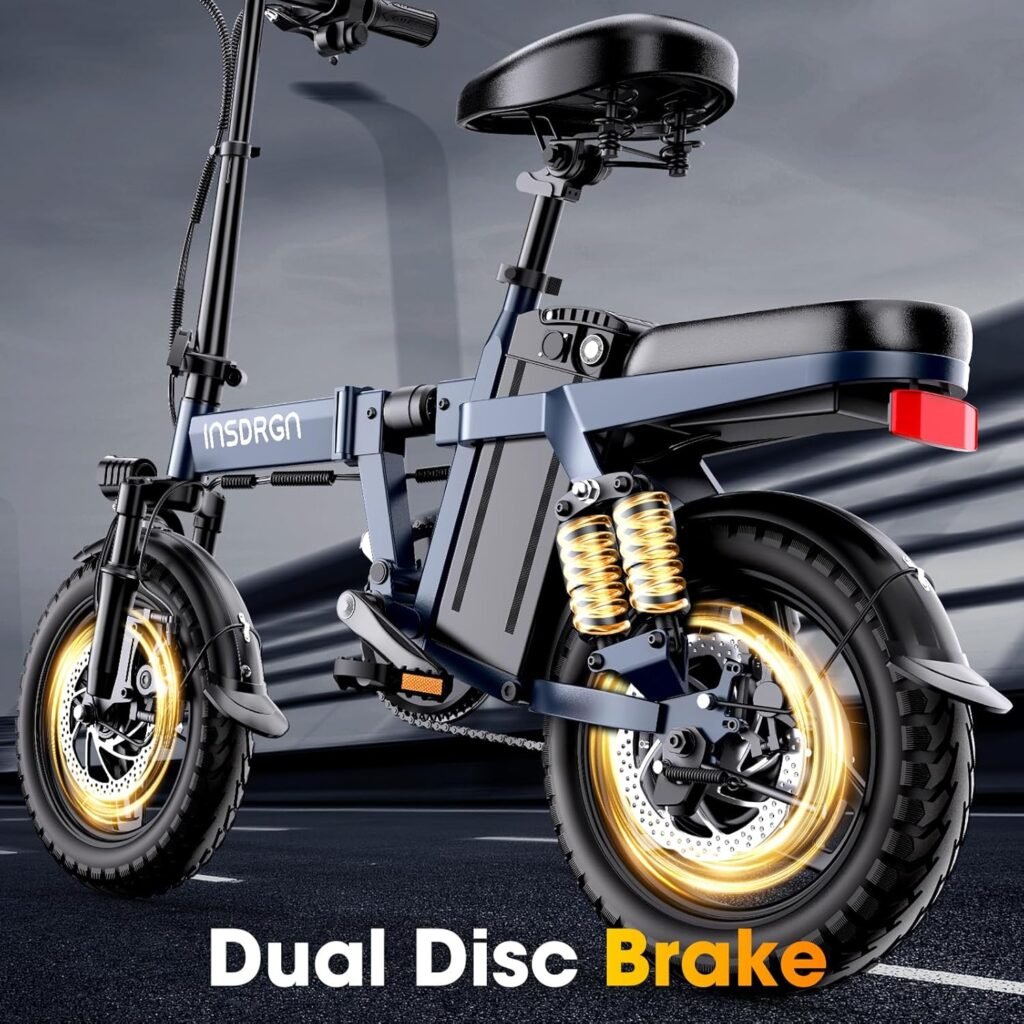 INSDRGN 14 inch electric bike dual suspension close view