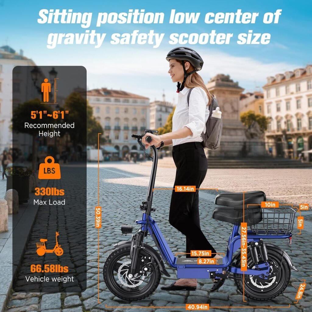 INSDRGN C14 electric scooter blue color outdoor use