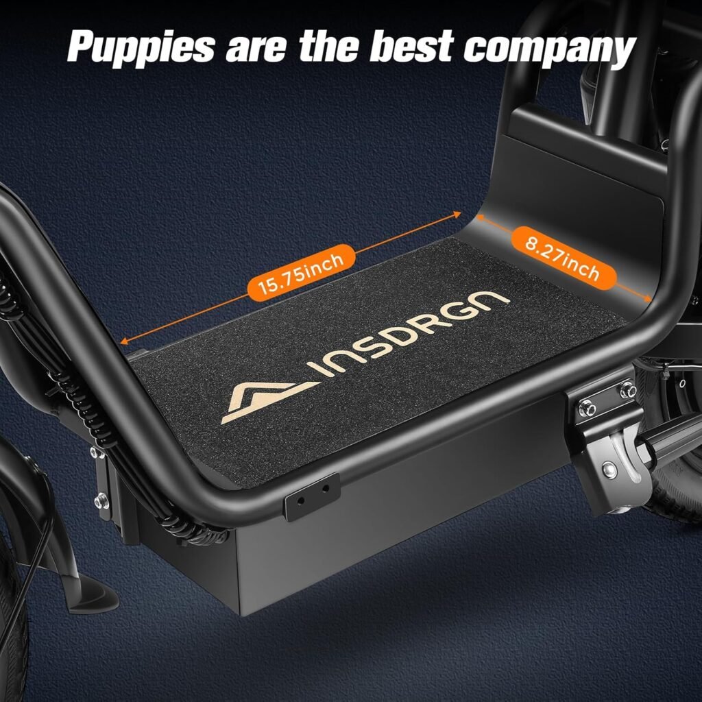 insdrgn electric scooter with pet friendly wide deck